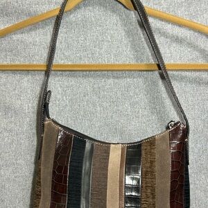 Fossil Black and Brown Patchwork Shoulder Bag